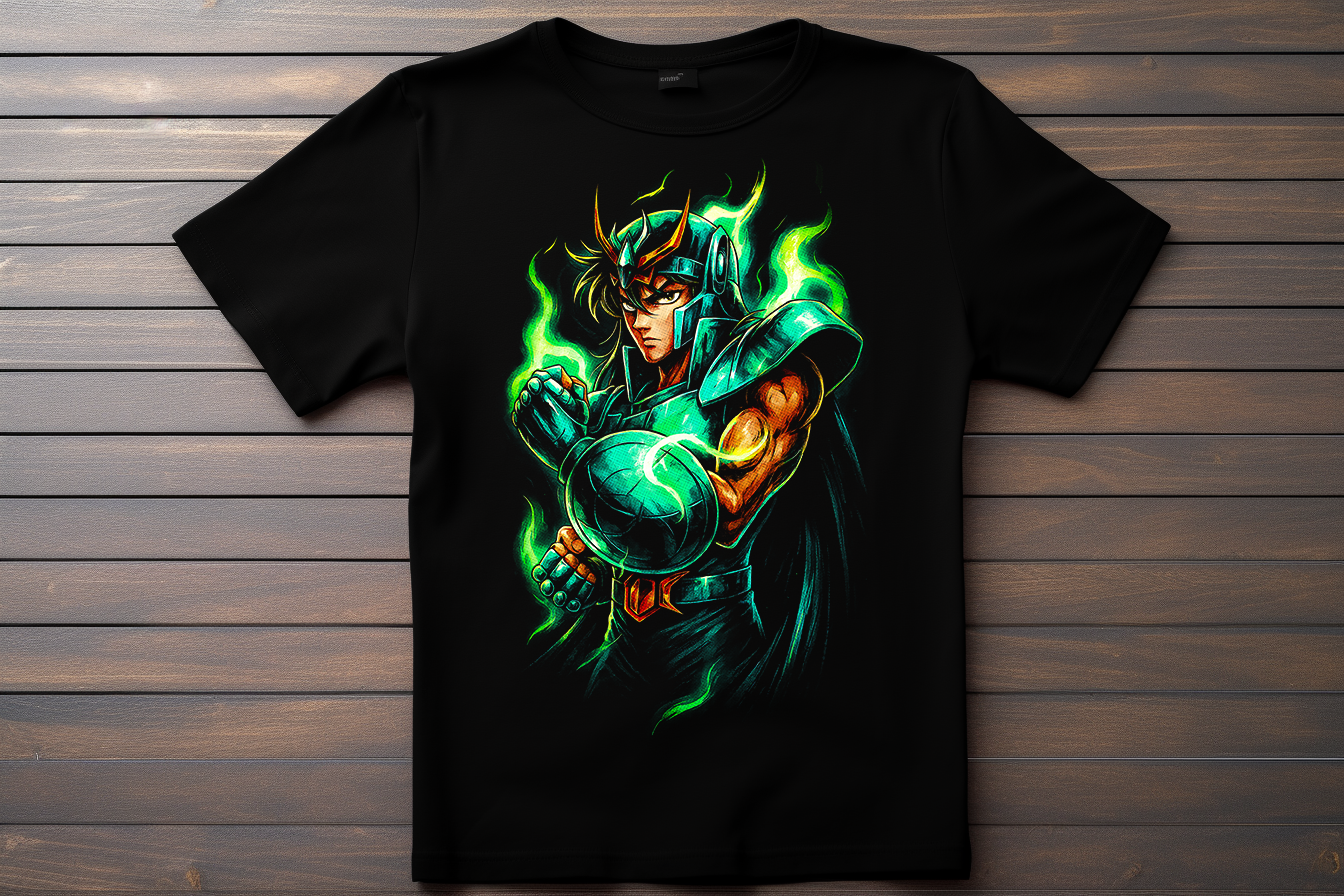 T-shirt Saint Seiya - Shiryu Kitsune Print Studio