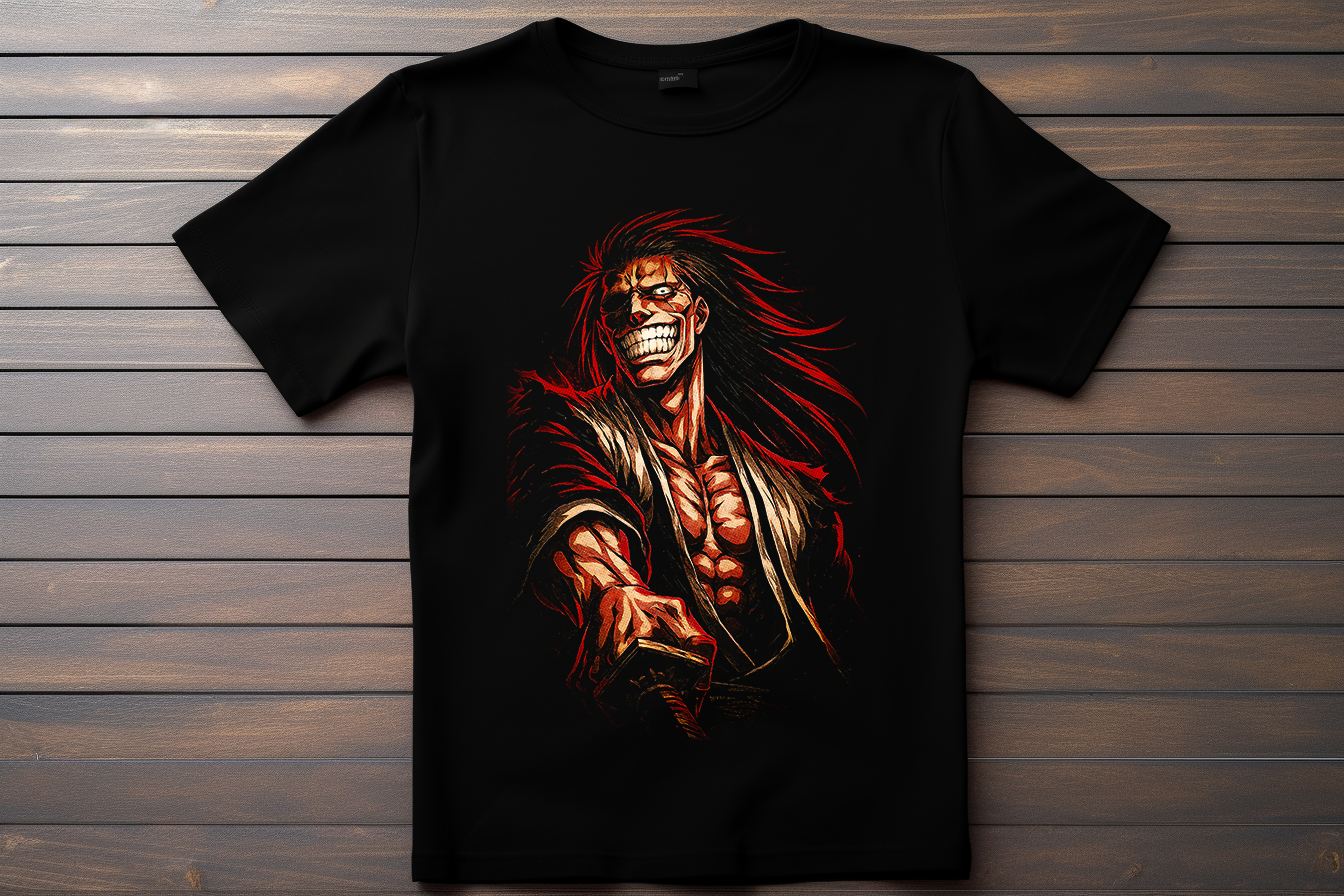 T-shirt Bleach Kenpachi Kitsune Print Studio