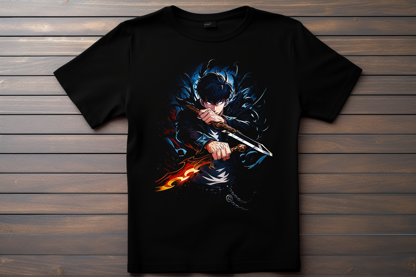 T-shirt Solo Leveling - Sung Jin-Woo Kitsune Print Studio