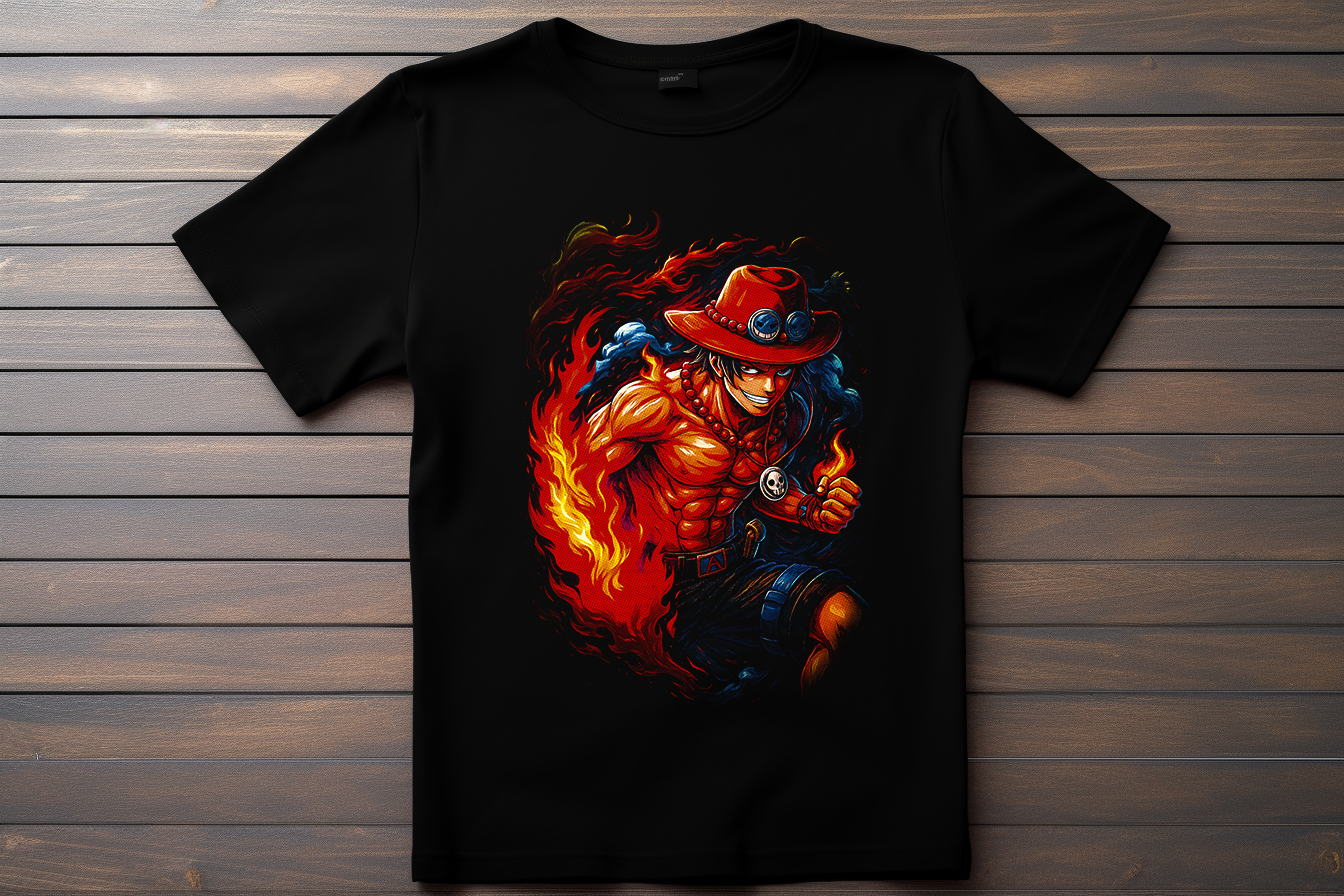 T-shirt One Piece - Portgas D. Ace Kitsune Print Studio