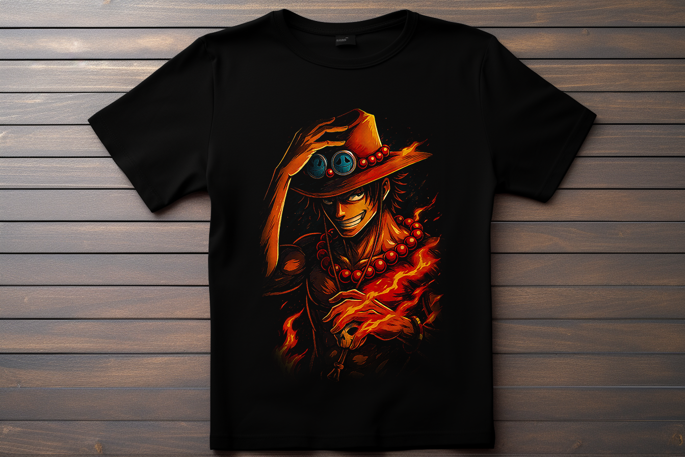 T-shirt One Piece - Portgas D. Ace Kitsune Print Studio