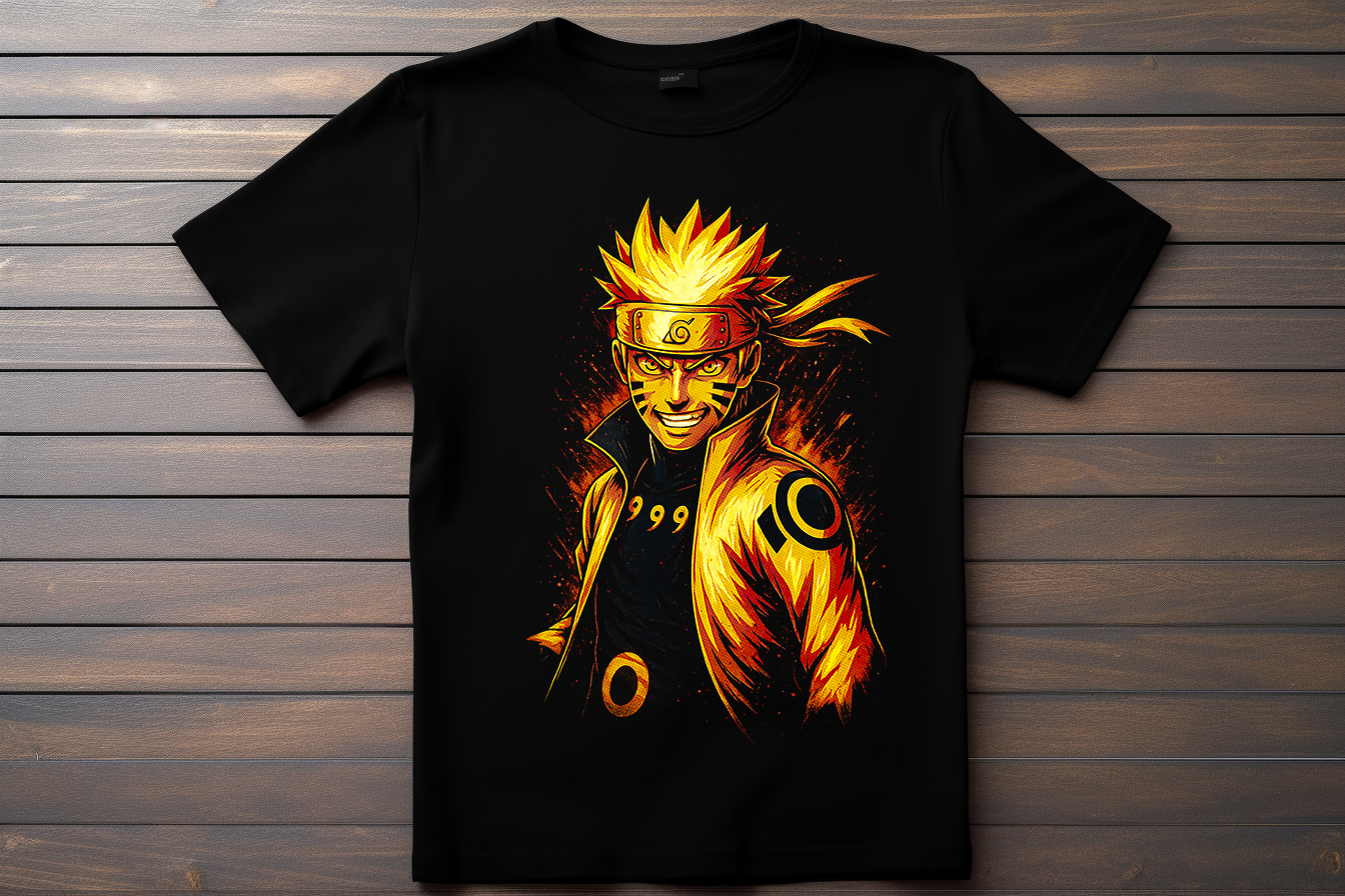 T-shirt Naruto - Naruto Uzumaki Kitsune Print Studio