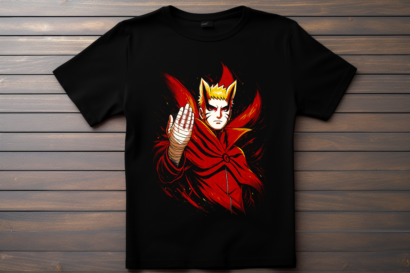 T-shirt Naruto - Naruto Uzumaki Baryon Kitsune Print Studio