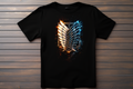 T-shirt Logo Attaque Des Titans - Bataillon D'exploration Kitsune Print Studio