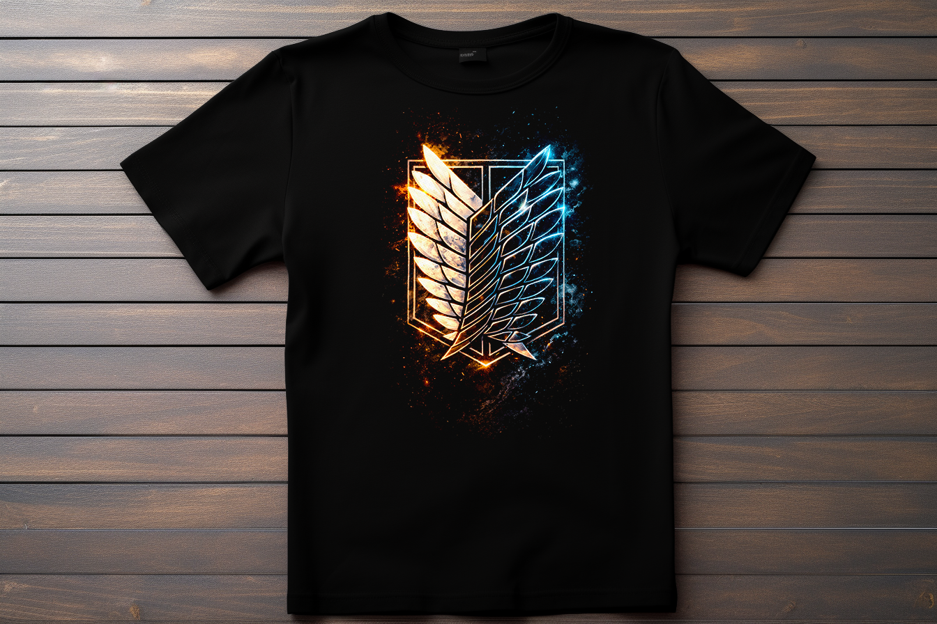 T-shirt Logo Attaque Des Titans - Bataillon D'exploration Kitsune Print Studio