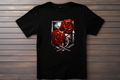 T-shirt Logo Attaque Des Titans - Titans Garnison Kitsune Print Studio
