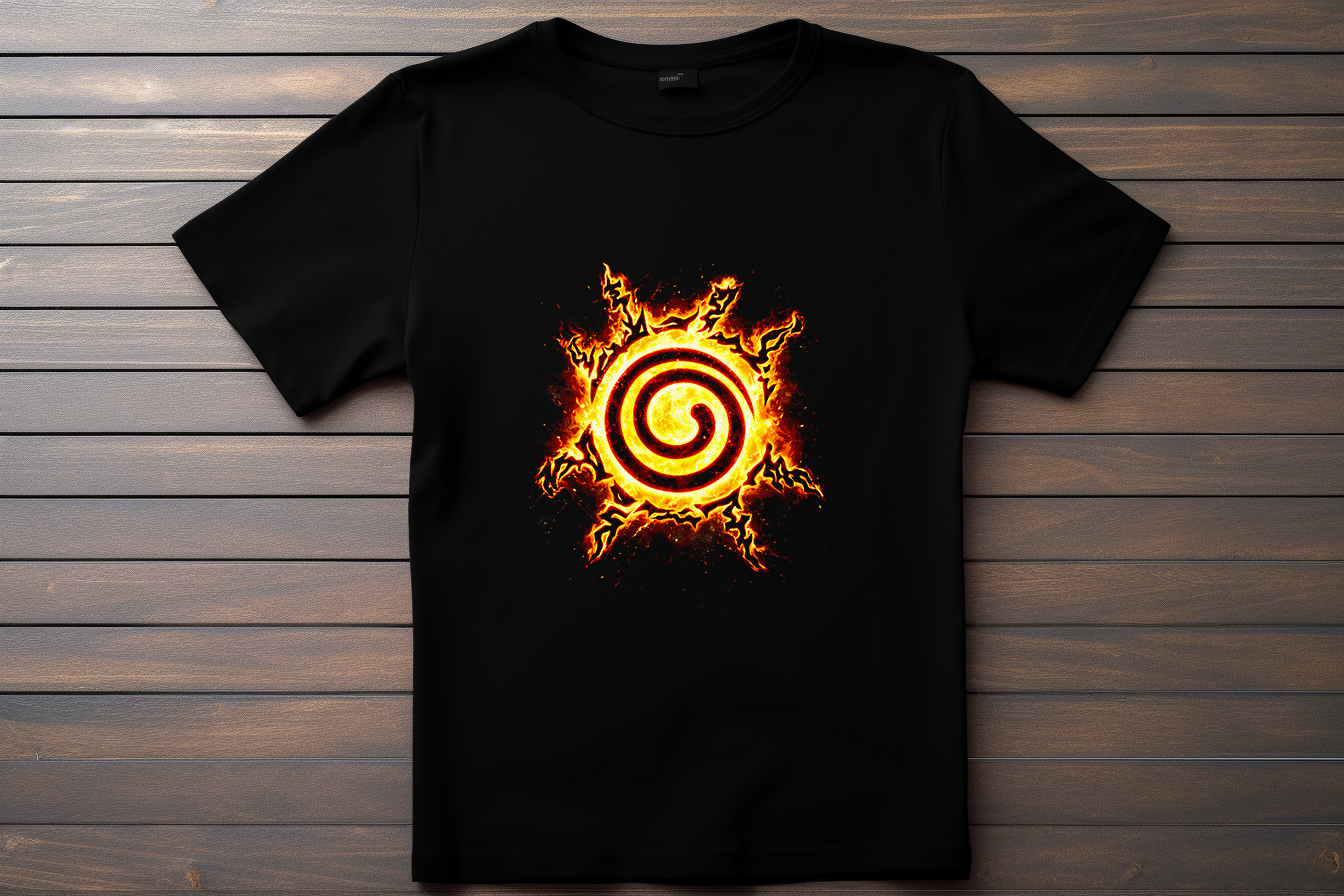 T-shirt Logo Naruto -  Sceau De Kyubi Kitsune Print Studio