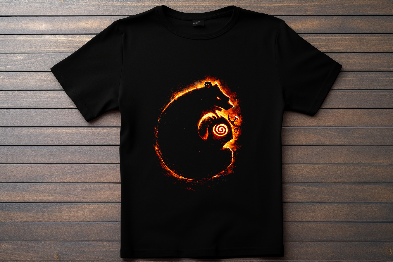 T-shirt Logo Seven Deadly Sins - Le Grizzli de la Paresse Kitsune Print Studio