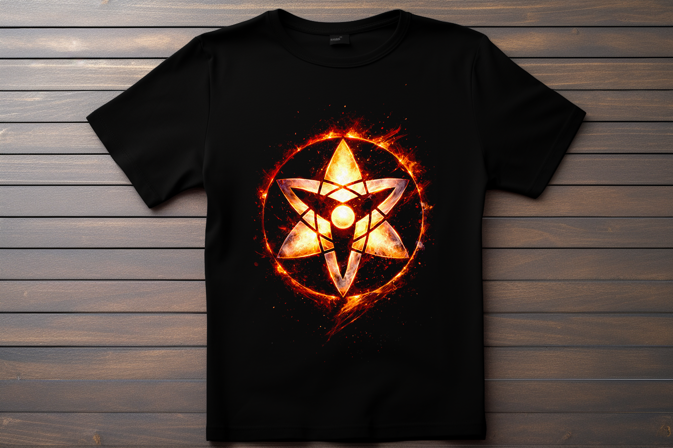 T-shirt Logo Naruto -  Mangekyou Sasuke Kitsune Print Studio