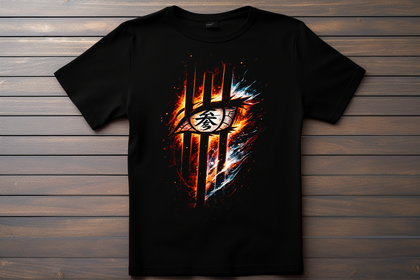 T-shirt Logo Demon Slayer - Yeux d'Akaza Kitsune Print Studio