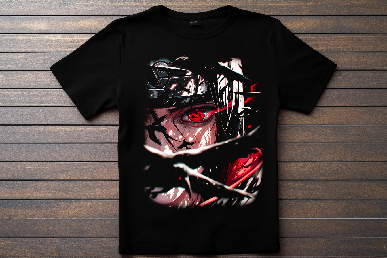 T-shirt Naruto - Itachi Uchiwa Kitsune Print Studio