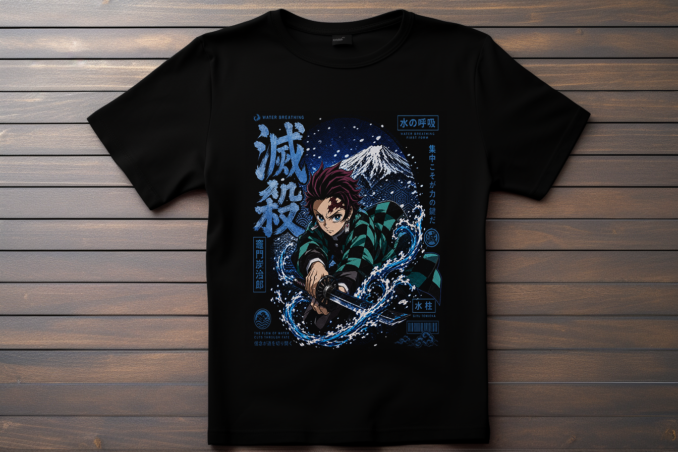 T-shirt Demon Slayer - Kamado Tanjiro Kitsune Print Studio