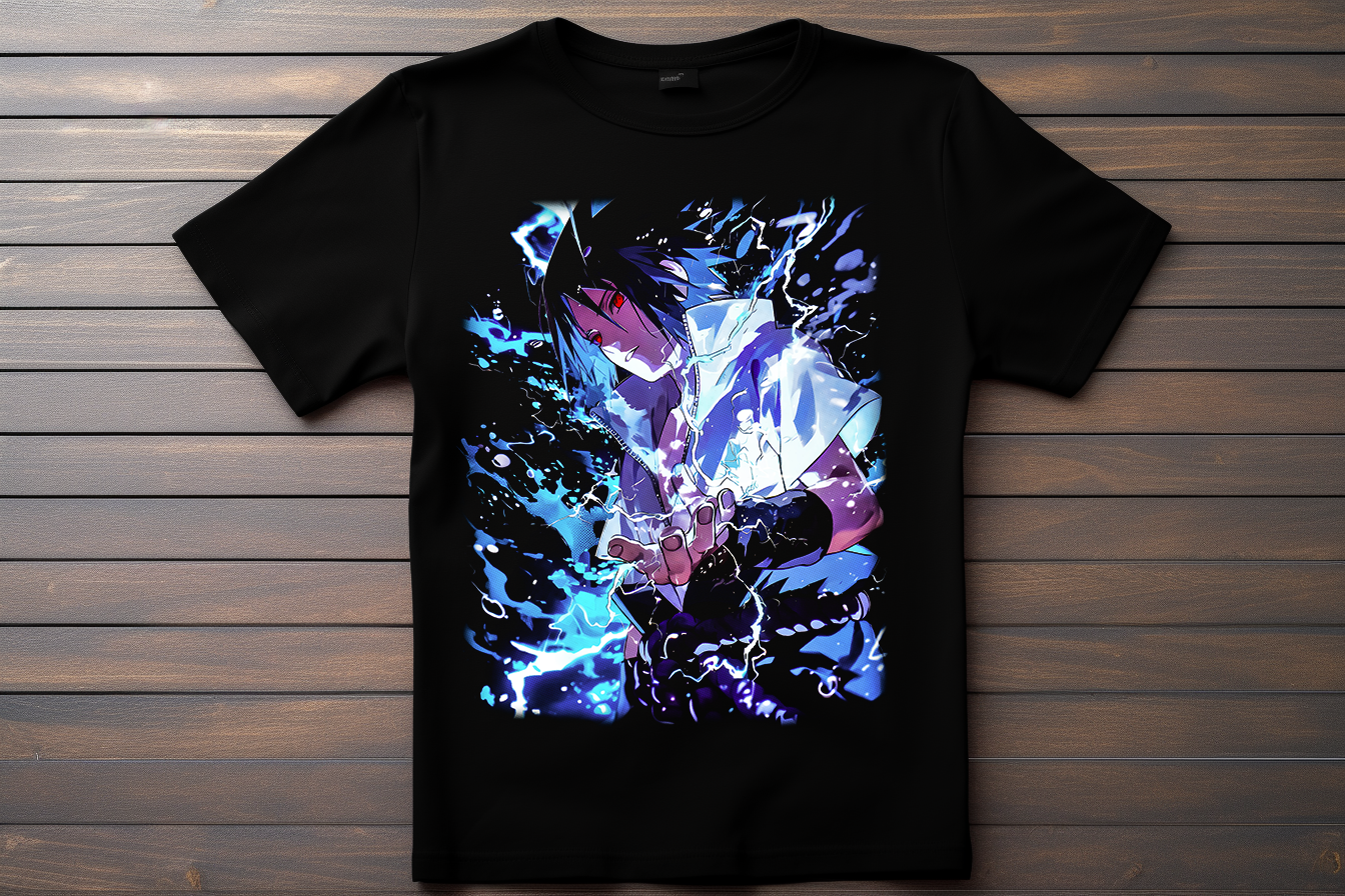 T-shirt Naruto - Sasuke Uchiwa Kitsune Print Studio