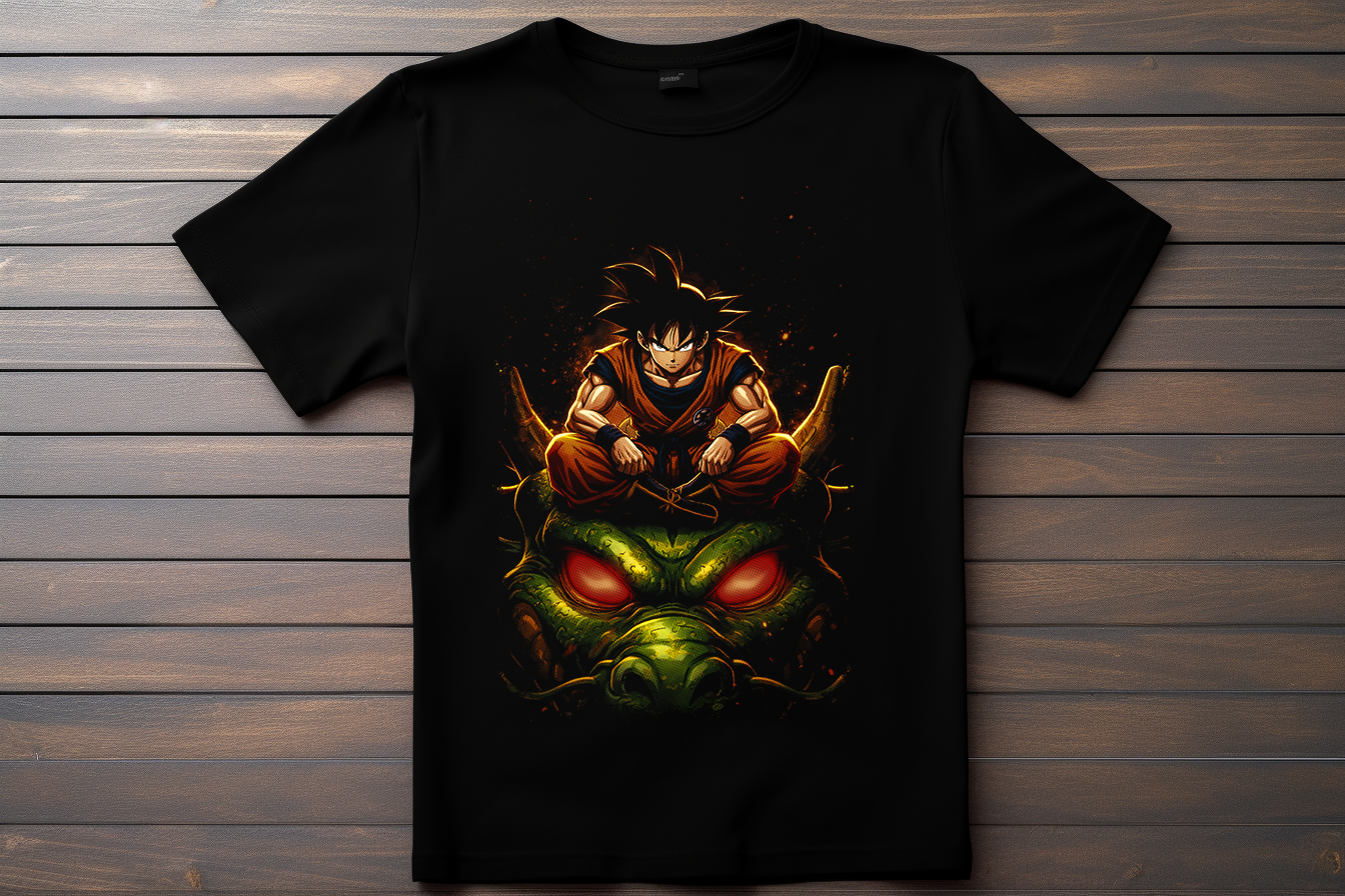 T-shirt Dragon Ball Z - Shenron et Goku Kitsune Print Studio