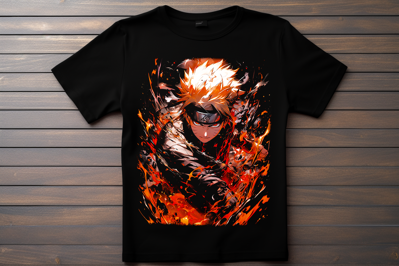 T-shirt Naruto - Naruto Uzumaki Kitsune Print Studio