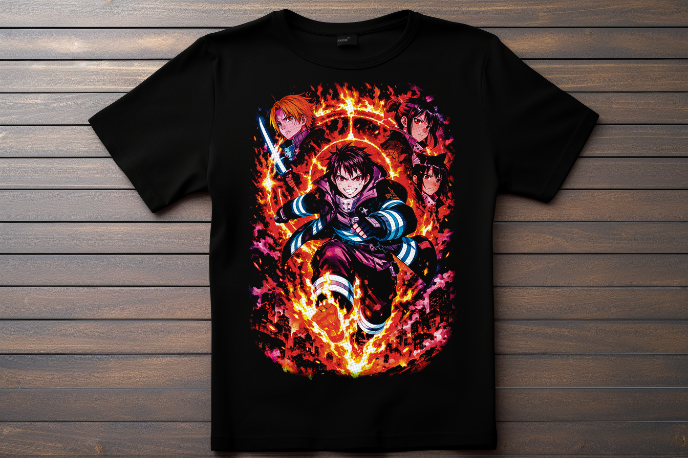T-shirt Fire Force Kitsune Print Studio