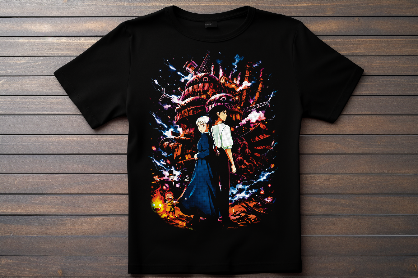 T-shirt GHIBLI - Le Chateau Ambulant Kitsune Print Studio