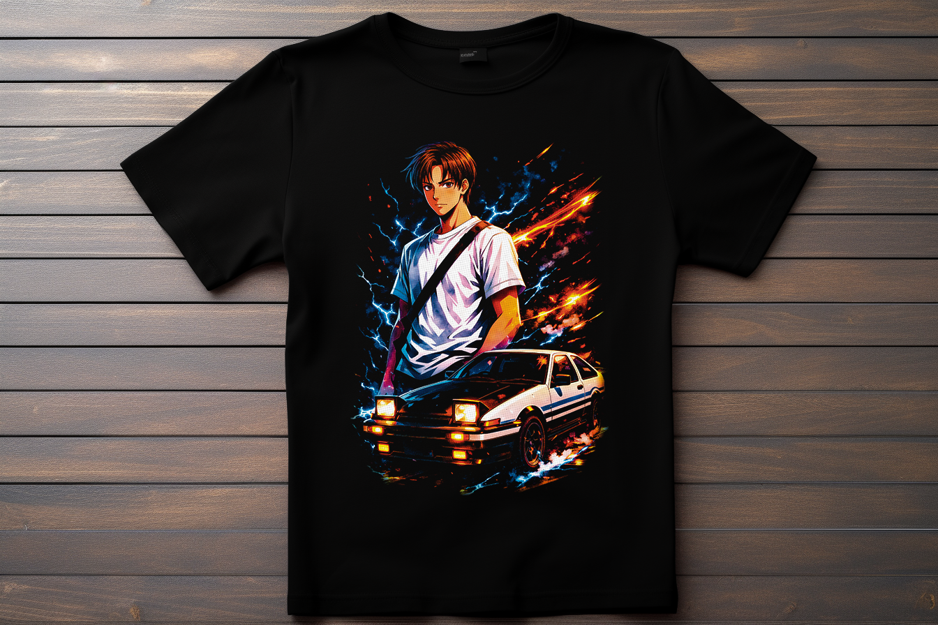 T-shirt Initial D - Takumi Fujiwara Kitsune Print Studio