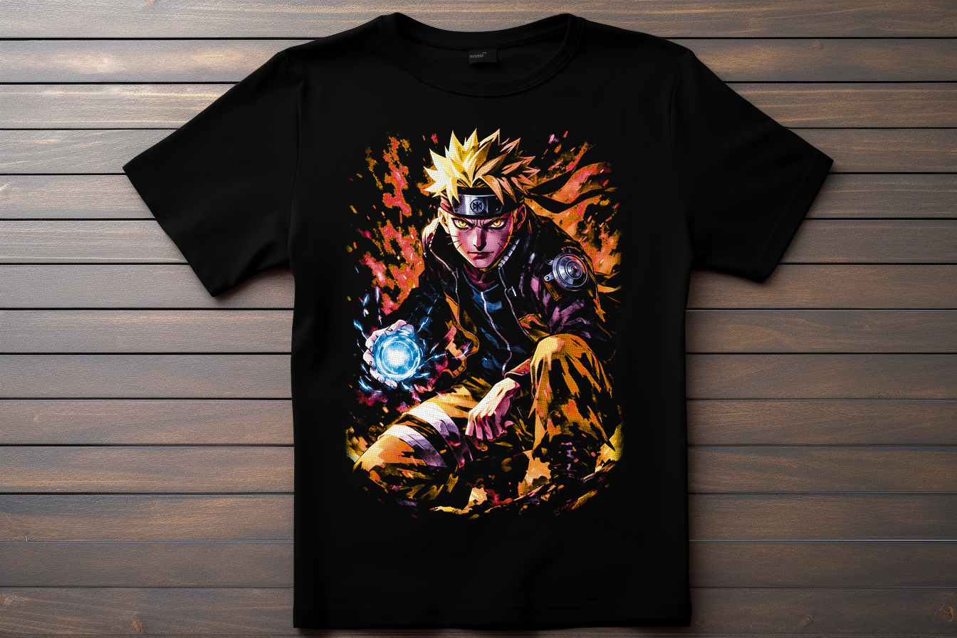 T-shirt Naruto - Naruto Uzumaki Kitsune Print Studio