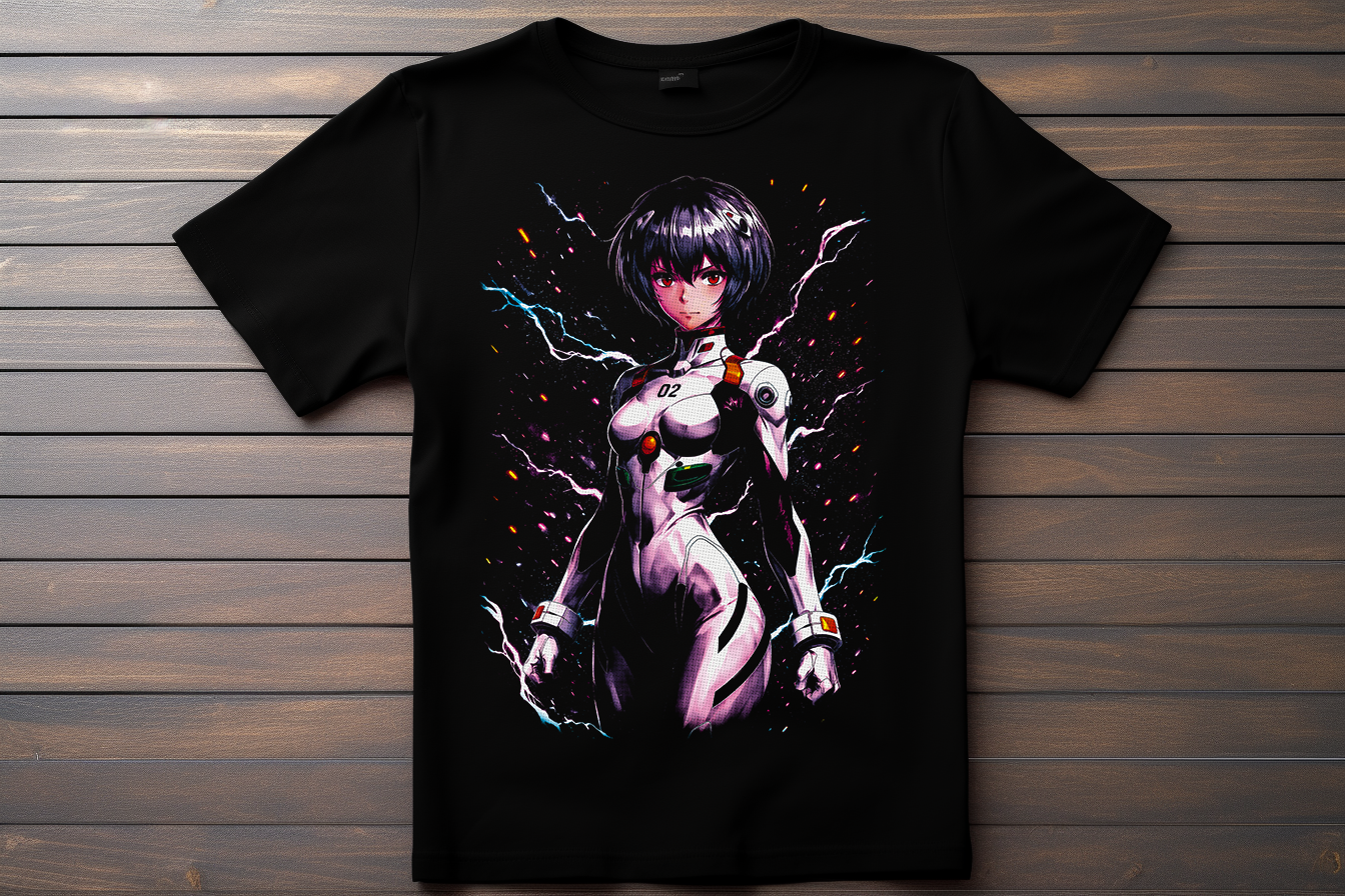 T-shirt Evengelion - Rei Ayanami Kitsune Print Studio