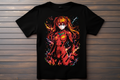 T-shirt Evengelion - Asuka Langley Souryuu Kitsune Print Studio