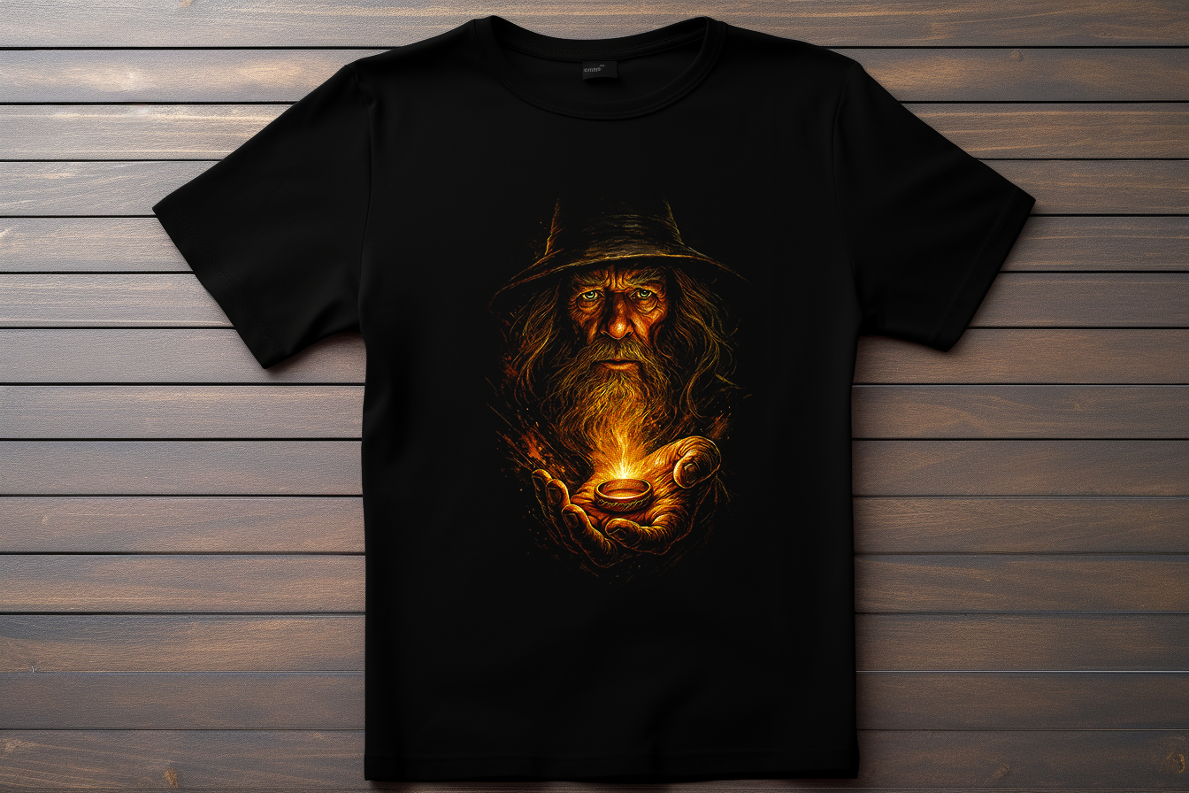 T-shirt Le Seigneur Des Anneaux - Grandalf Kitsune Print Studio