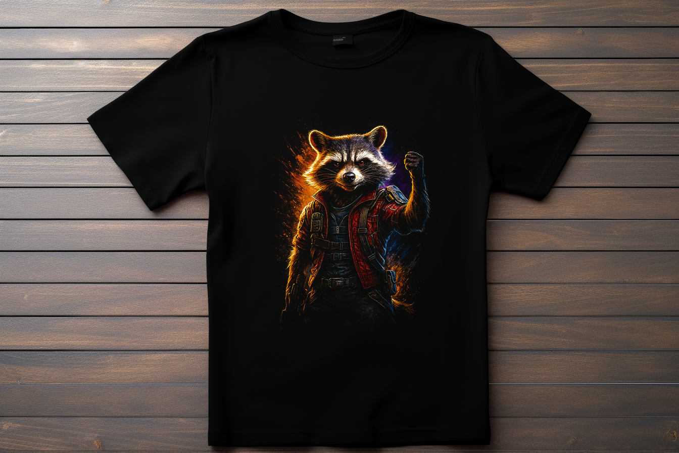 T-shirt Les Gardiens De La Galaxie - Rocket Kitsune Print Studio