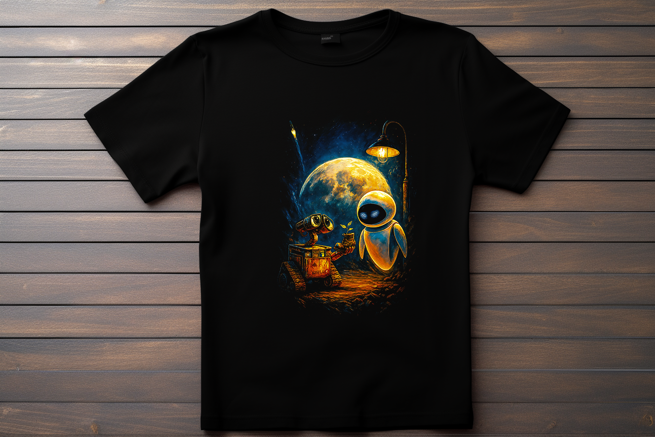 T-shirt Wall-E - Wall-E et EVE Kitsune Print Studio