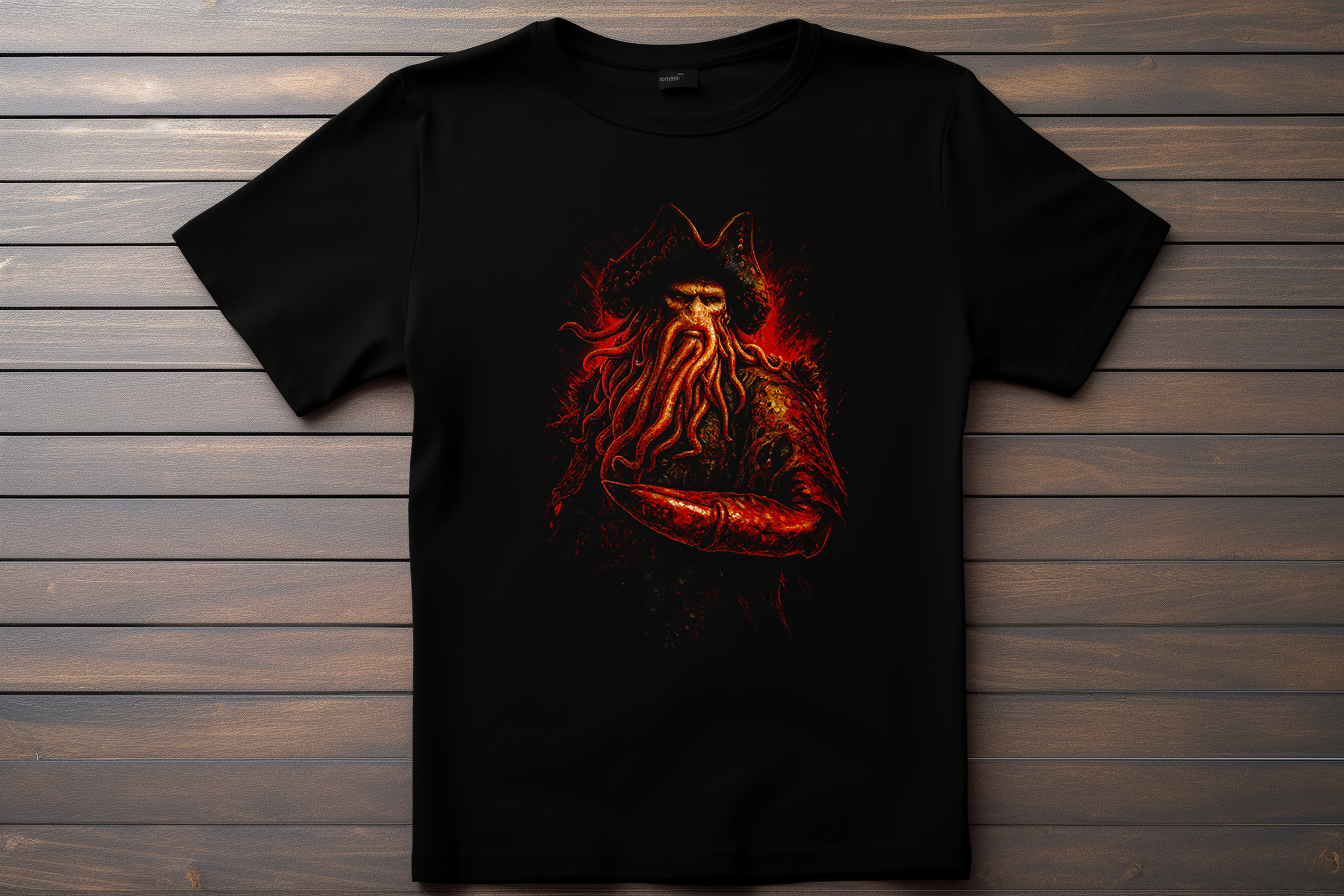 T-shirt Pirate Des Caraibes - Davy Jones Kitsune Print Studio