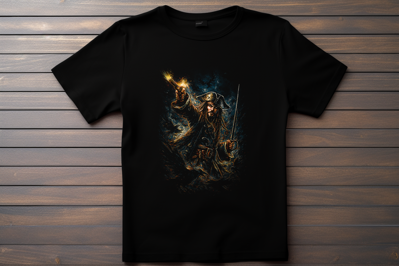 T-shirt Pirate Des Caraibes - Jack Sparrow Kitsune Print Studio