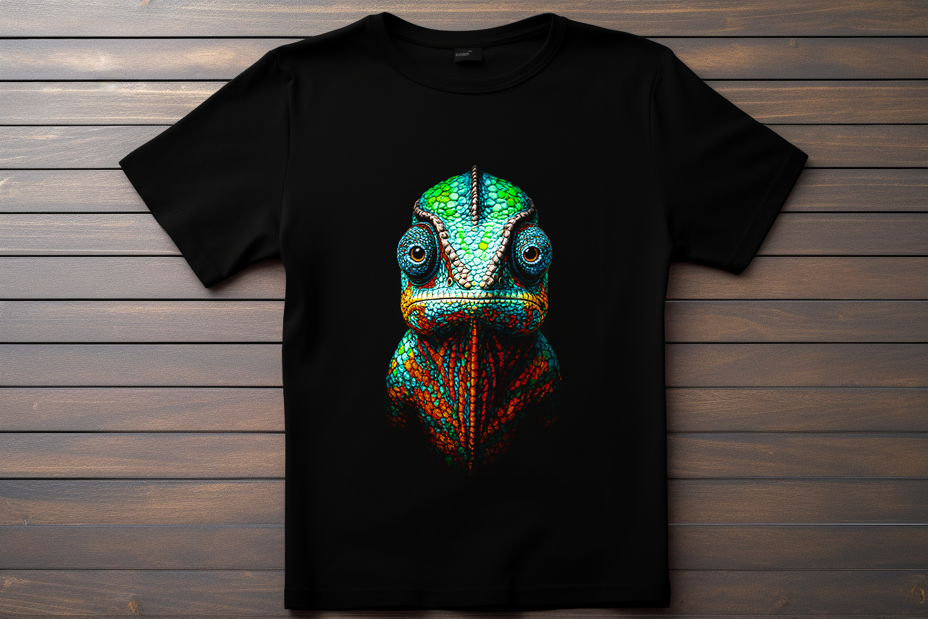 T-shirt Animal Cameleon Kitsune Print Studio