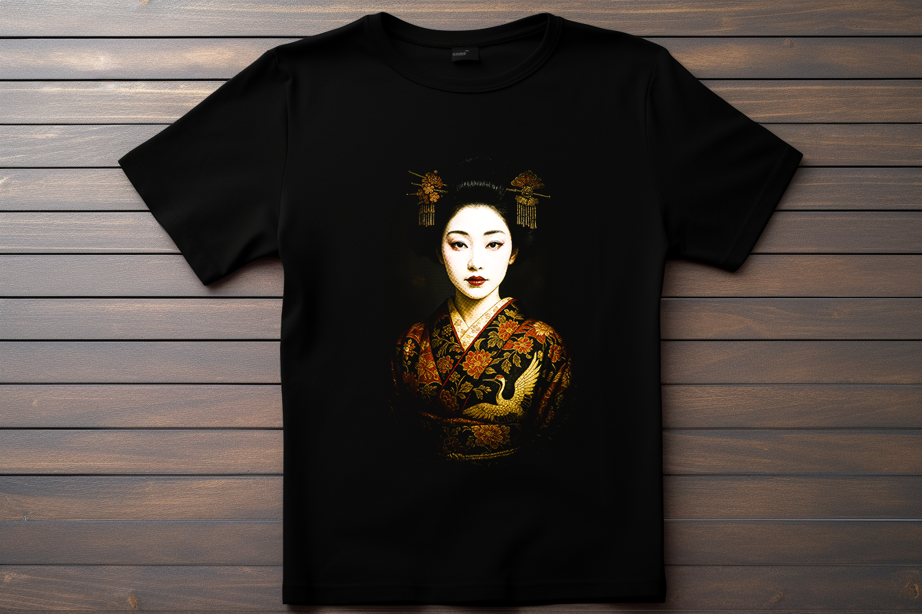 T-shirt Geisha Kitsune Print Studio
