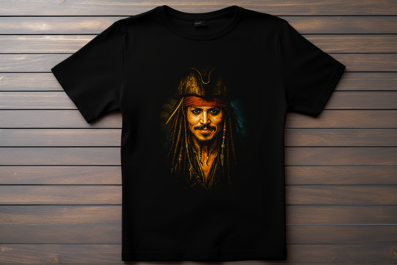 T-shirt Pirate Des Caraibes - Jack Sparrow Kitsune Print Studio