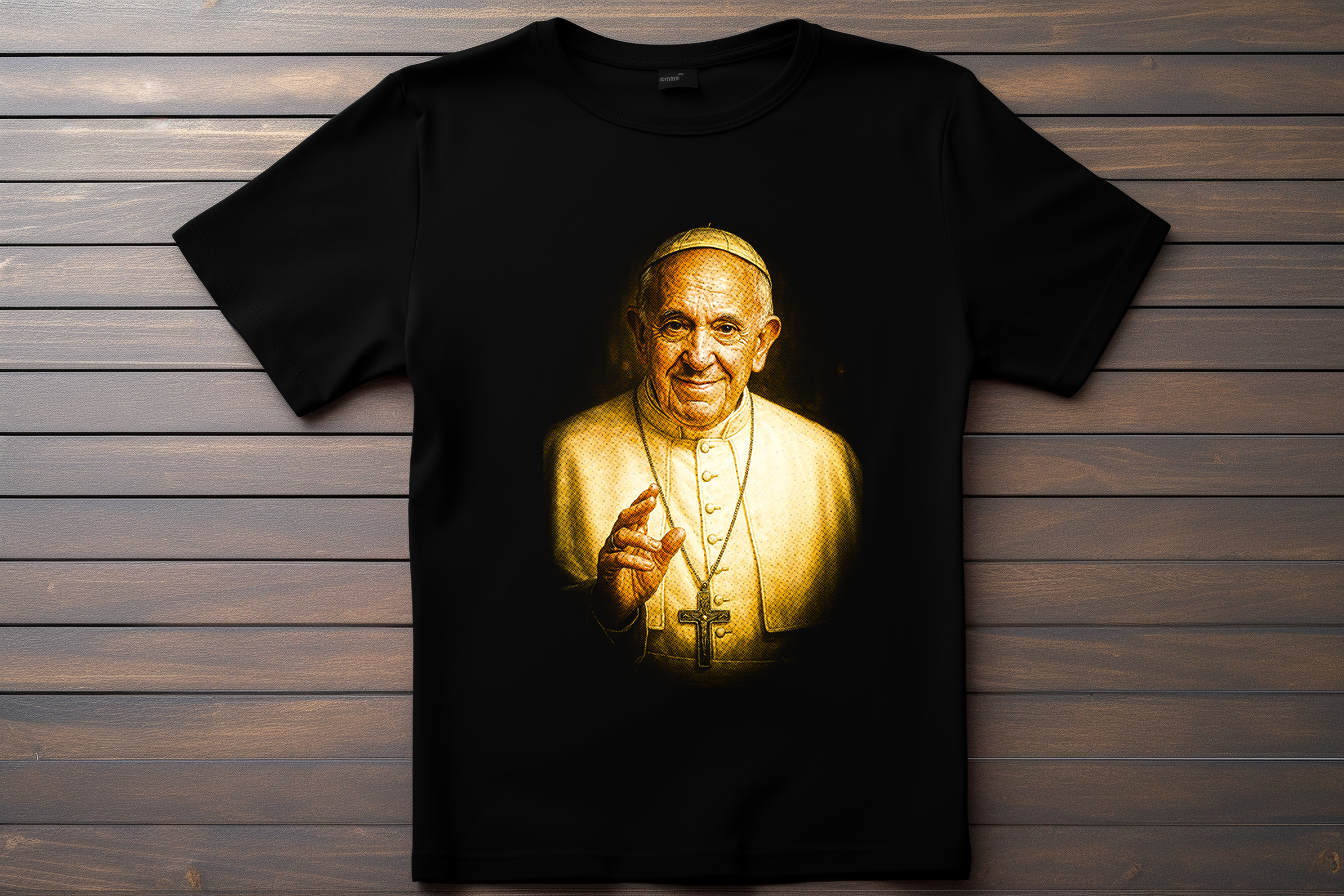 T-shirt Pape Francois Kitsune Print Studio