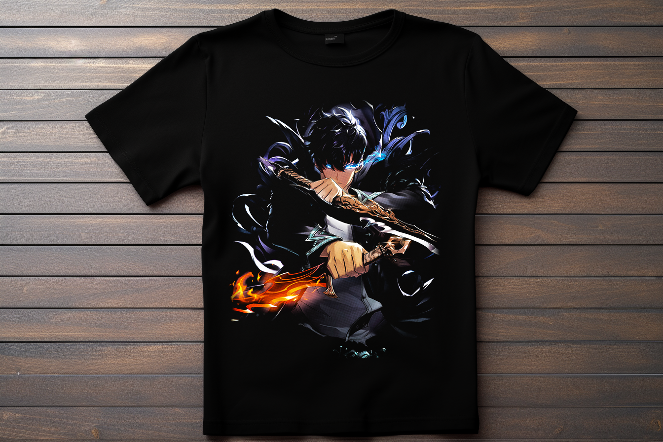 T-shirt Solo Leveling - Sung Jin Woo Kitsune Print Studio