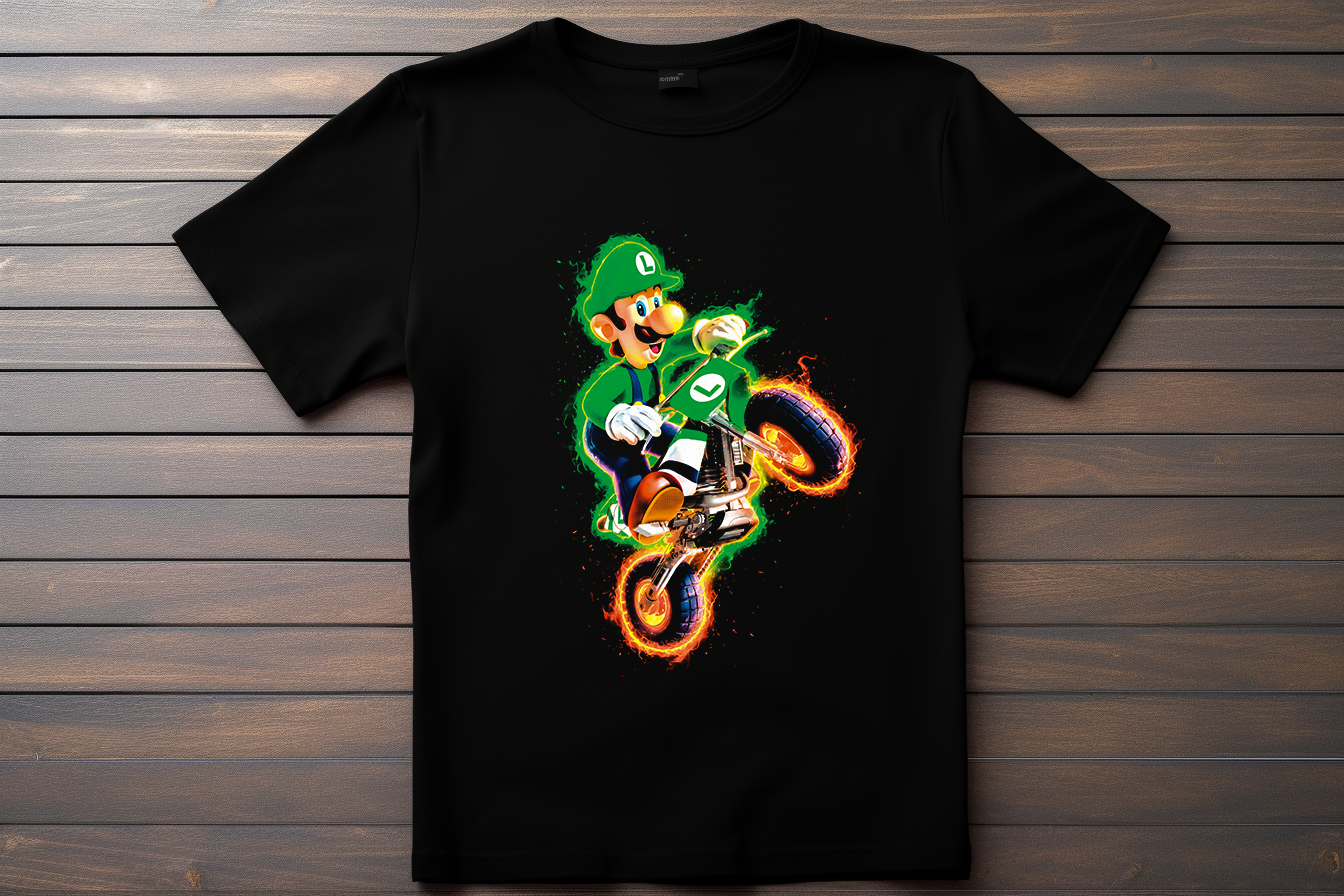 T-shirt Mario Kart - Luigi Kitsune Print Studio