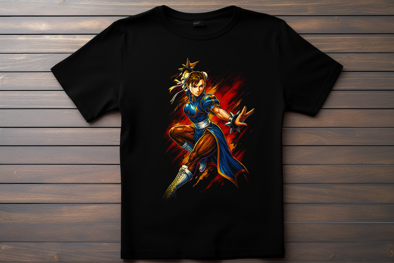 T-shirt Street Fighter - Chun Li Kitsune Print Studio