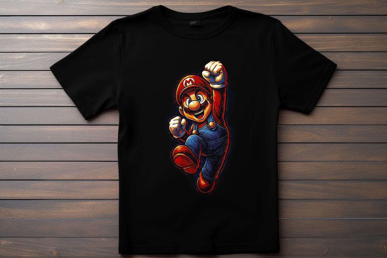 T-shirt Mario - Mario Kitsune Print Studio
