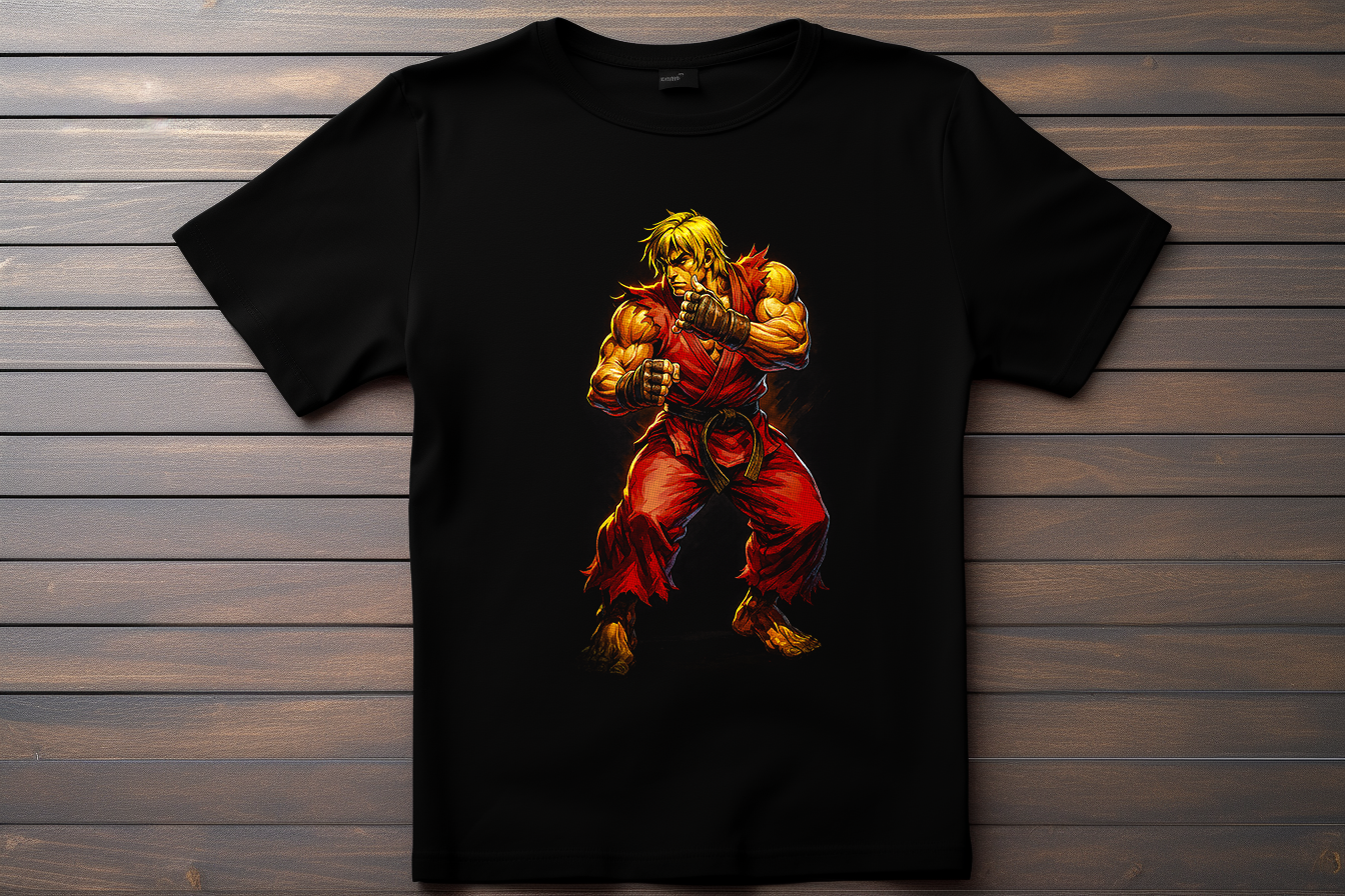 T-shirt Street Fighter - Ken Kitsune Print Studio