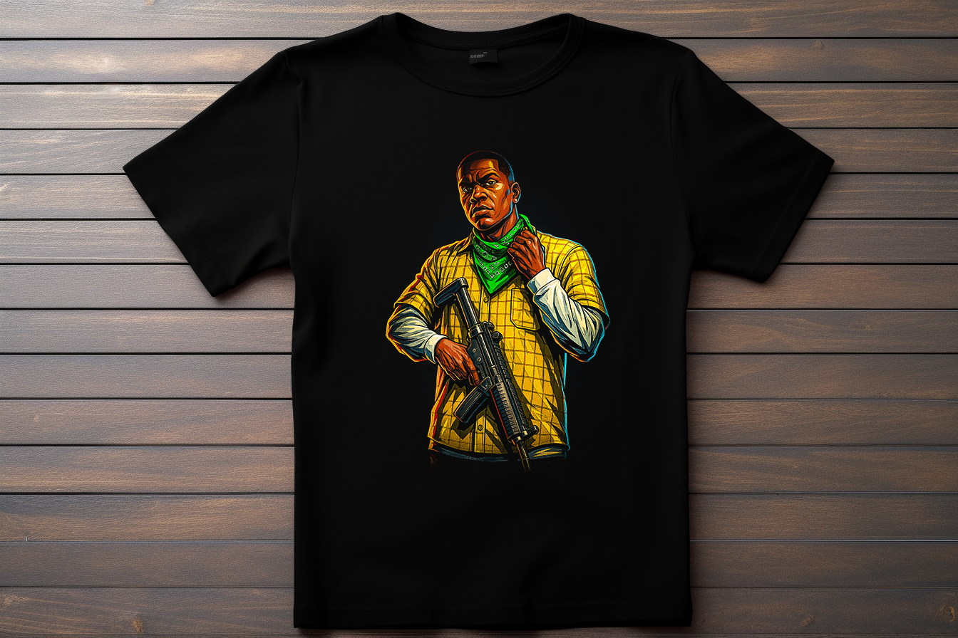 T-shirt Grand Theft Auto V - Franklin Clinton Kitsune Print Studio