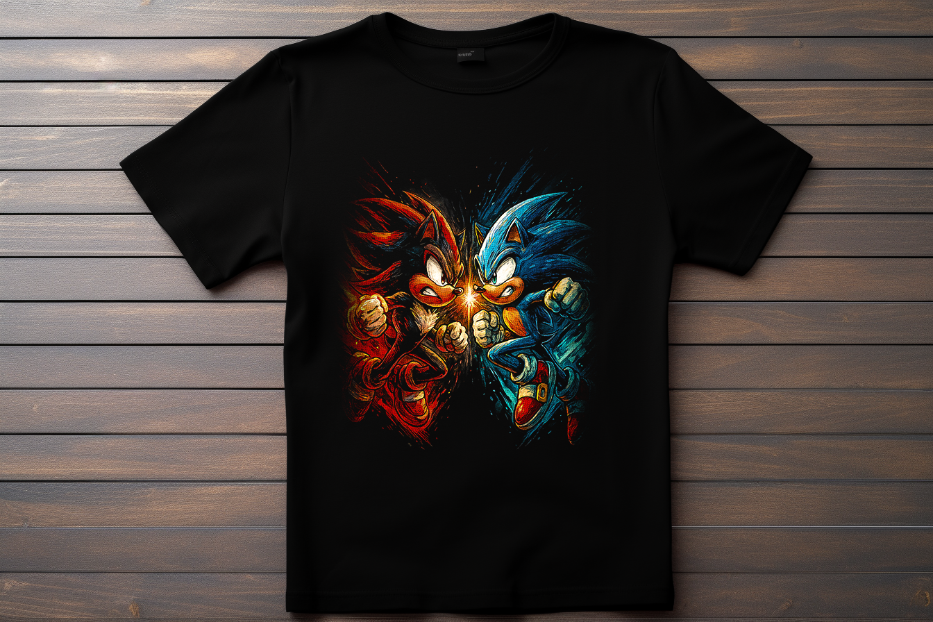 T-shirt Sonic - Sonic VS Shadow Kitsune Print Studio