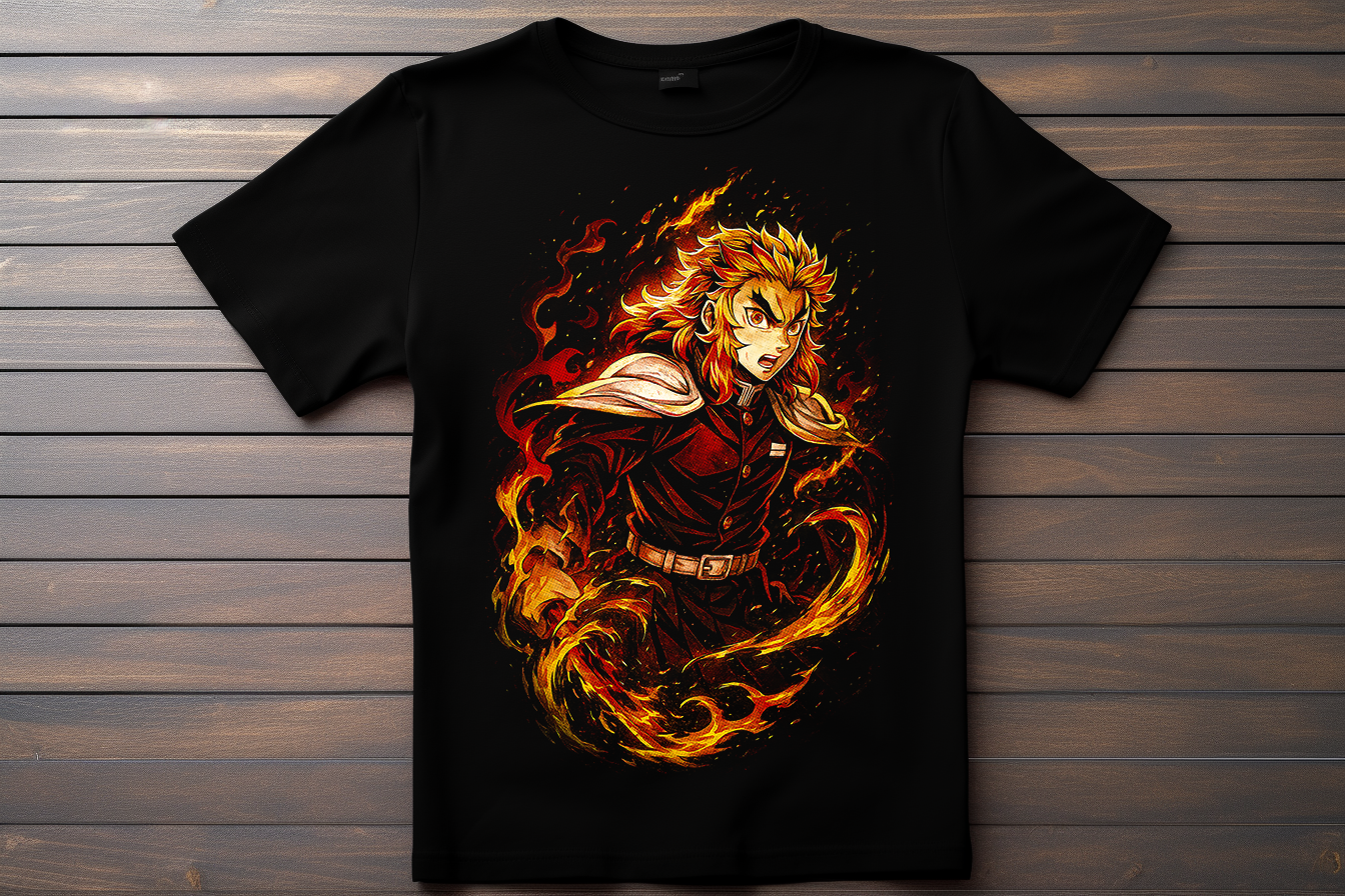 T-shirt Demon Slayer - Rengoku Kyojuro Kitsune Print Studio