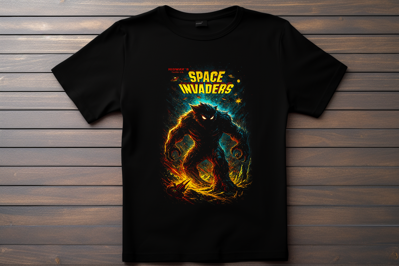 T-shirt Space Invaders Kitsune Print Studio