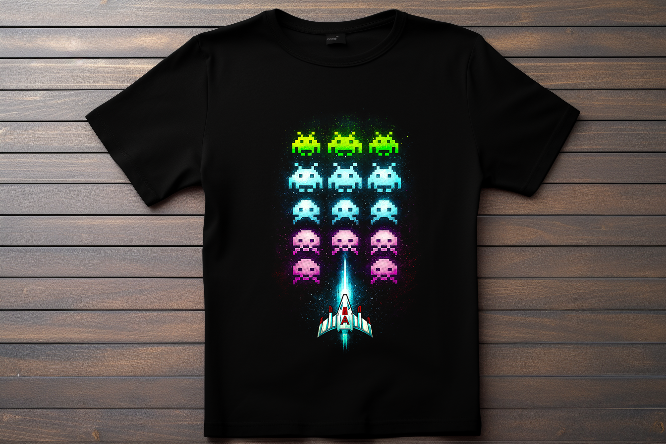 T-shirt Space Invaders Kitsune Print Studio