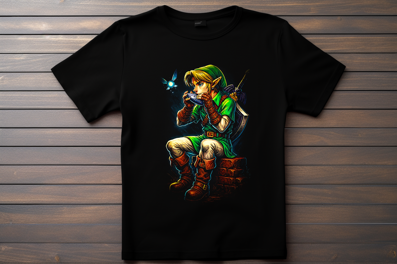 T-shirt La légende de Zelda - Ocarina Of Time Kitsune Print Studio