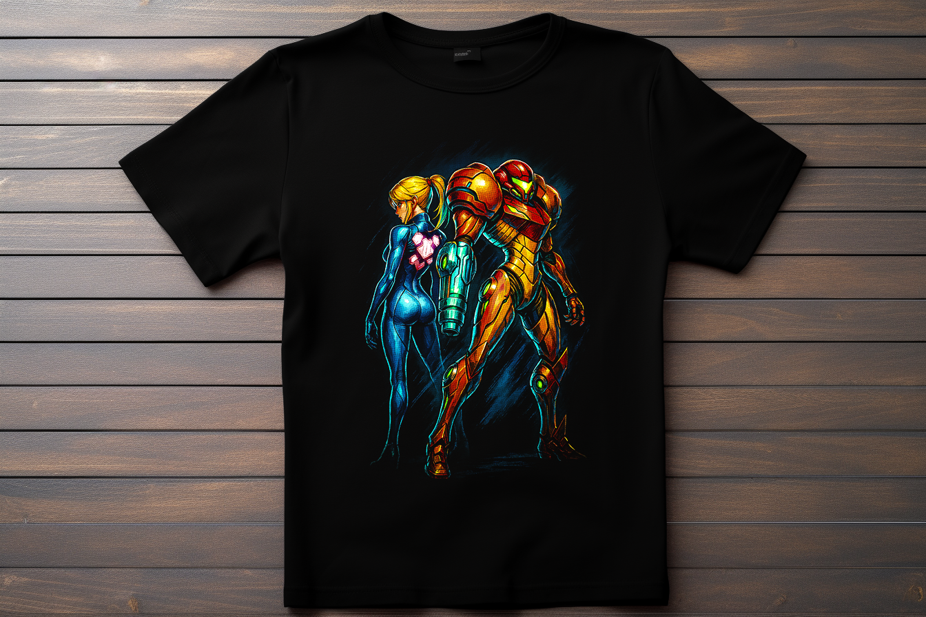 T-shirt Metroid - Samu et Varia Kitsune Print Studio