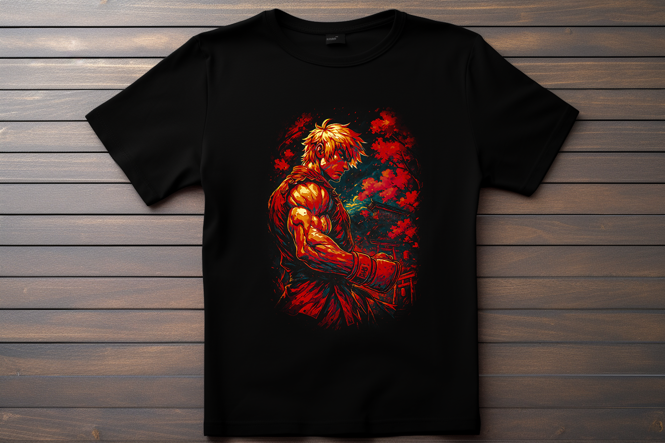 T-shirt Street Fighter - Ken Kitsune Print Studio
