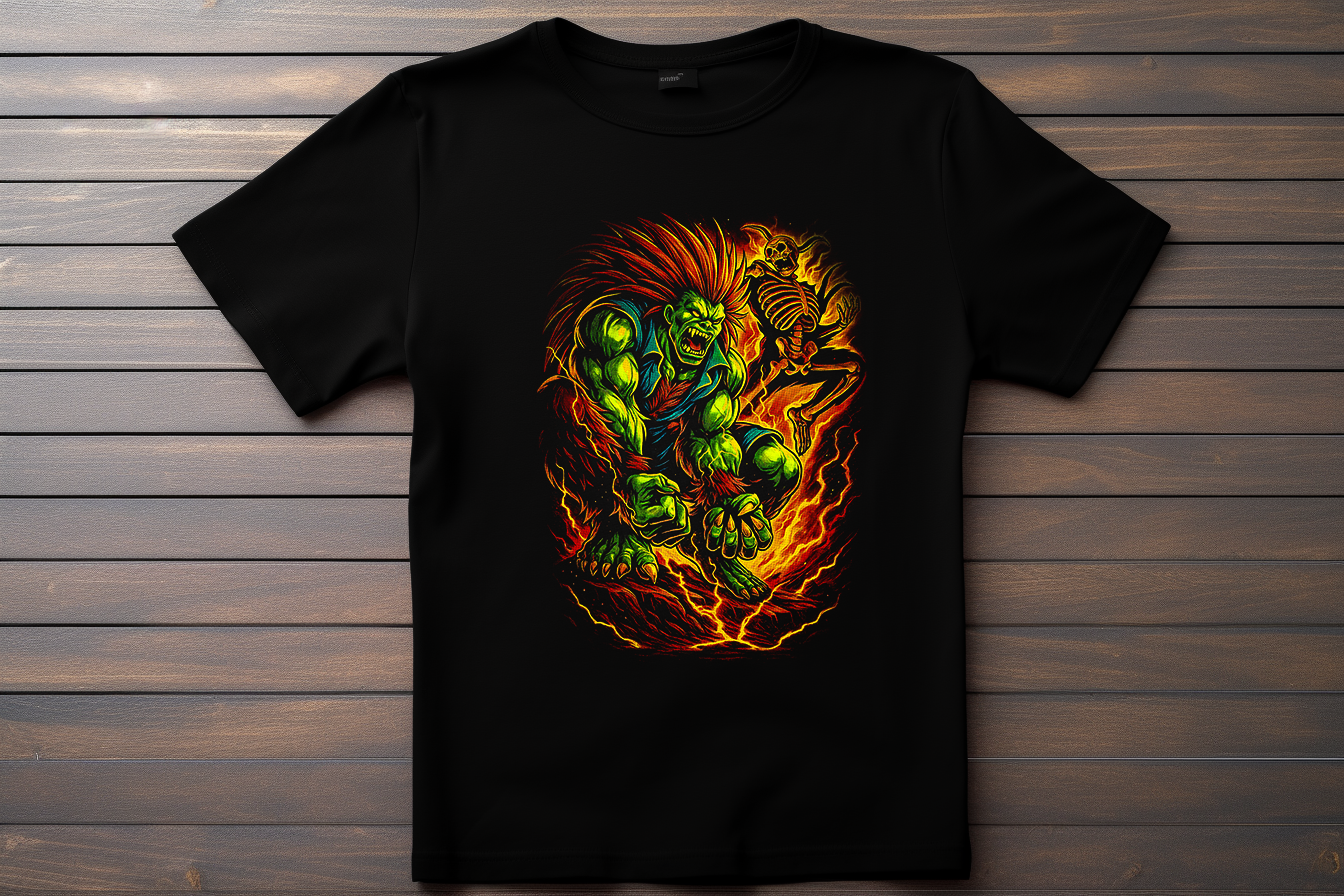 T-shirt Street Fighter - Blanka Kitsune Print Studio