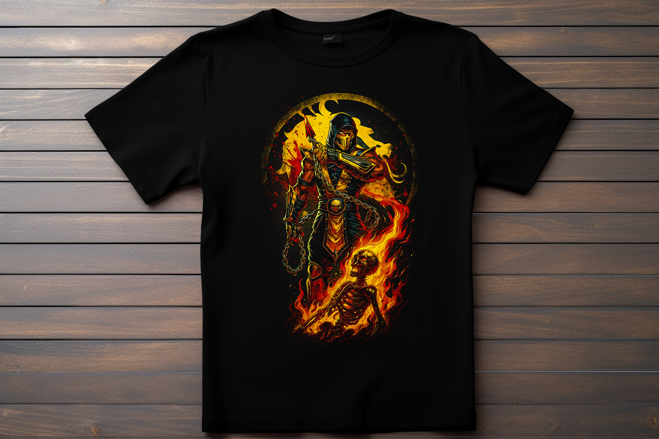 T-shirt Mortal Kombat - Scorpion Kitsune Print Studio