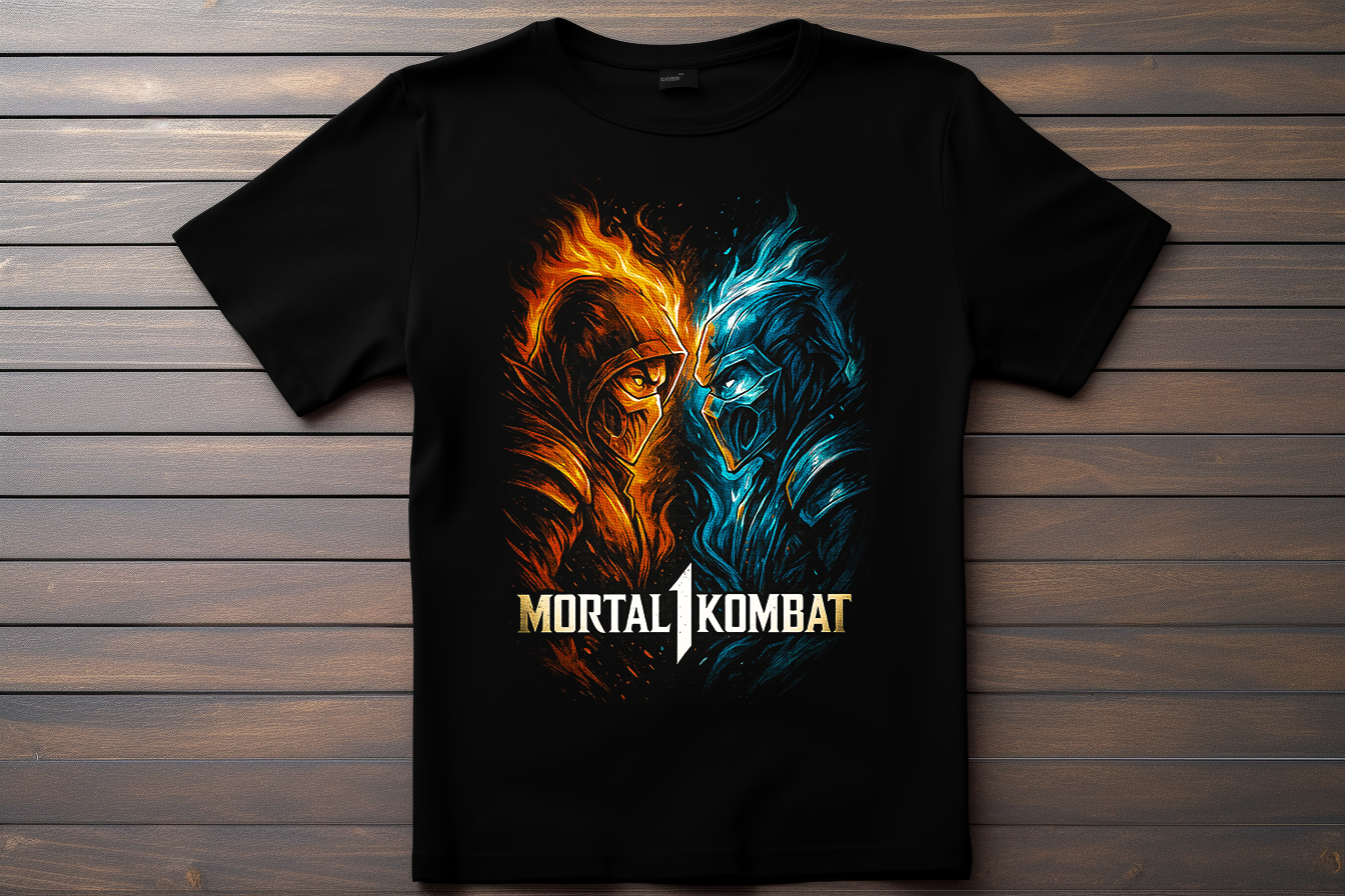 T-shirt Mortal Kombat - Scorpion VS Sub Zero Kitsune Print Studio